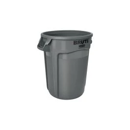 Rubbermaid Vented 55 Gallon Brute Barrel, Gray, FG265500GRAY - CME