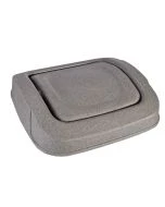 Toter Slimline 50 Gallon Square Swinging Trash Can with Swing Door Lid, Graystone, SSD50-00GST