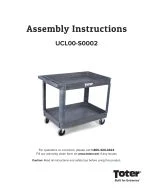 Toter Material Handling Utility Cart with Lipped Top and Straight Handle Black UCL00 S0001