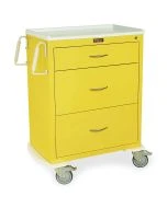 Harloff Classic Line Three Drawers Infection Control Cart with Key Lock