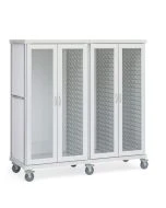 Innerspace SR4TGCR Roam 4 Tall Supply Cart with Center/Right Center Column, Glass Doors