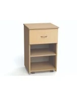 MedViron St. Clair Bedside Stand with Removable Drawer Liners and Casters, Single Drawer/Open Shelf