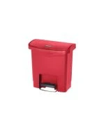Rubbermaid Slim Jim 4 Gallon Front Step Resin Step On Can, Red, 1883563
