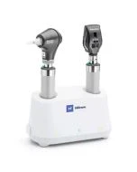 Welch Allyn 71-SM2NDX Diagnostic Desk Set with Coaxial LED Ophthalmoscope and MacroView Basic LED Otoscope, Metal Nickel Cadmium Rechargeable Power Handle Handles