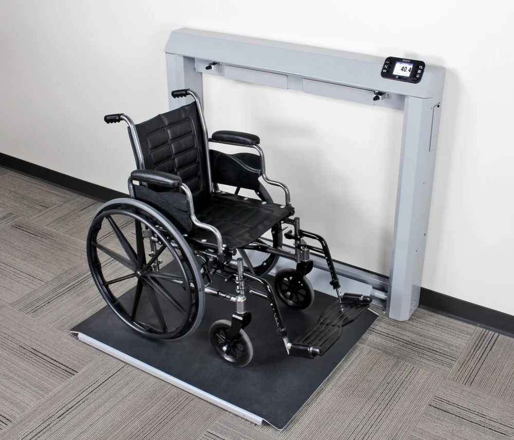 Detecto 7550-AC - Each. 7550Ac Wheelchair Scale Wall Mount WAC Adapter Fold Down Platform 1000 lb x 02 lb Drop Ship Only, image size:1000x856